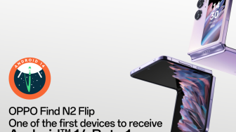 OPPO Find N2 Flip Perangkat Pertama yang Menerima Pembaruan Android 14 Beta 1
